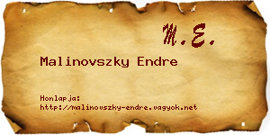 Malinovszky Endre névjegykártya