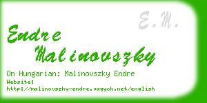 endre malinovszky business card